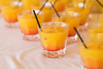 Raw of drinks