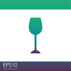 Wine glass vector icon. Alcohol drink symbol.