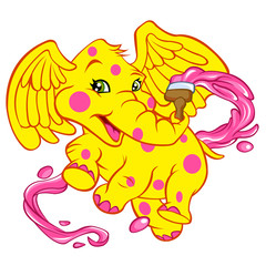 Baby Elephant with brush