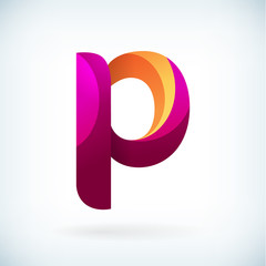 Modern twisted letter p