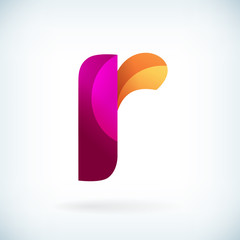 Modern twisted letter r