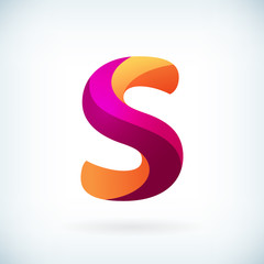 Modern twisted letter s