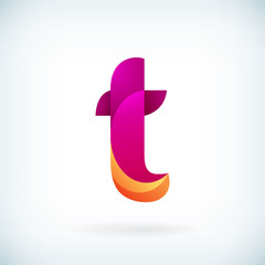 Modern twisted letter t - 91482936