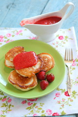 Pancakes with strawberries