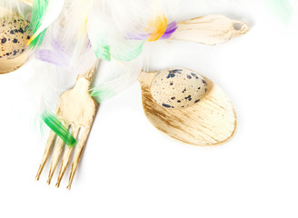 Easter eggs and spoons