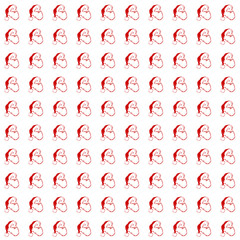 Santa Claus pattern on white background.