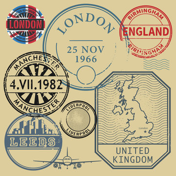 Travel stamps set