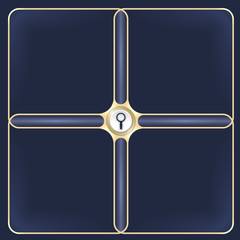 Four connected golden frames for your white text and magnifier