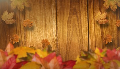 Obraz premium Composite image of autumn leaves