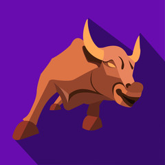 Fototapeta premium bull in a flat style