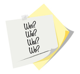 Post it | Notizzettel | Wer? Wie? Was? Wo?