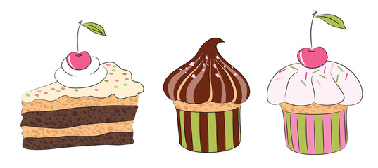 Set of the cakes Illustrations