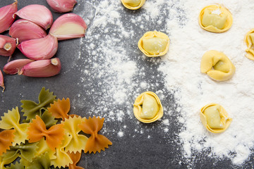 Ingredients for cooking pasta