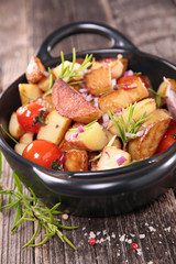 baked potato,tomato and garlic