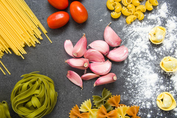 Ingredients for cooking pasta