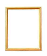 Wooden picture frame isolated on white backgrond.
