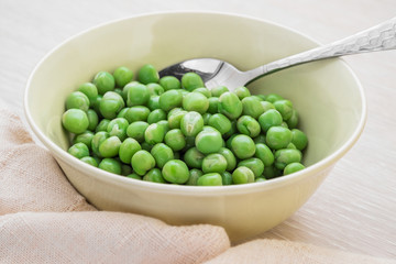 Green peas in bowl