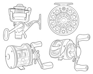 fishing reel icon line
