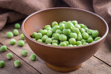 Green peas in bowl