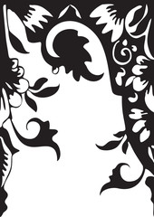 Vector seamless floral border. Element for design