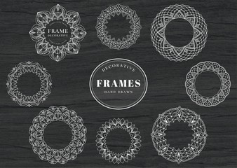 Unique, hand drawn, decorative frames