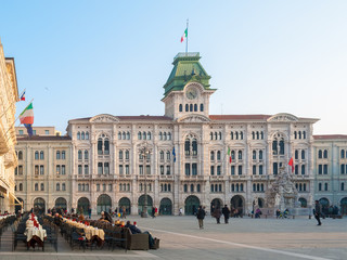 Obraz premium The city hall and the main square of Trieste (northern Italy)