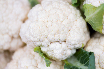 close up of cauliflower at street market
