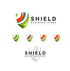 Set of protection shield logo concepts