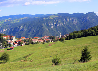 Panorama of the small village of TONEZZA DEL CIMONE in Italy wit