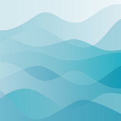 Abstract water nature landscape. Decorative square background. Vector graphic template.