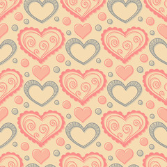 Naklejka na ściany i meble Seamless pattern with hearts