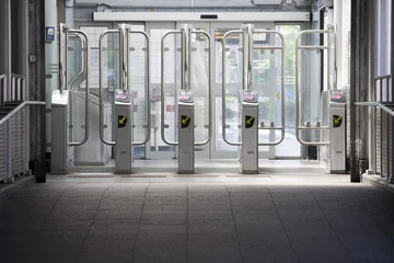 Deurstickers Entrance subway station in Rotterdam, the Netherlands © Peter de Kievith