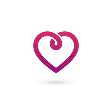 Heart symbol logo icon design template. May be used in medical,