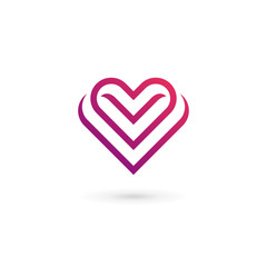 Heart symbol logo icon design template. May be used in medical,
