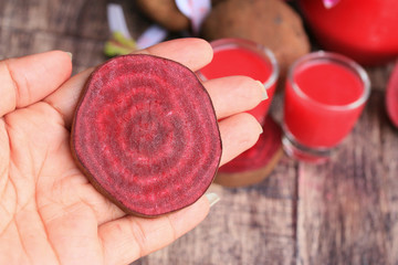 fresh beetroot and juice
