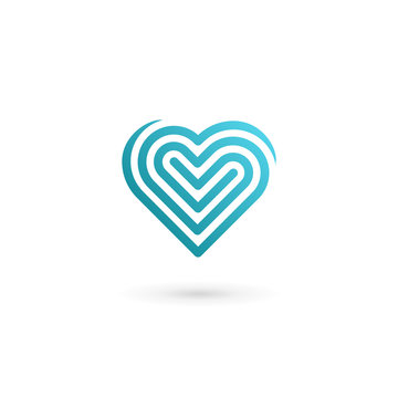 Heart symbol logo icon design template. May be used in medical,