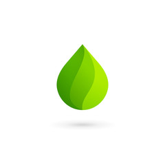 Water drop eco leaves logo design template icon. May be used in