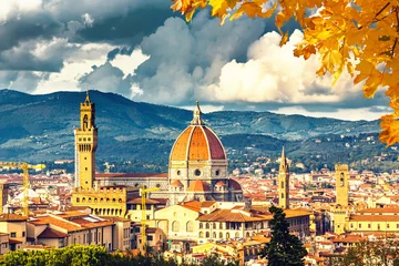 Wandcirkels tuinposter Uitzicht op Florence © sborisov