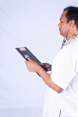 Volunteer doctors  white background