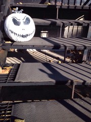 halloween pumpkin on stairs