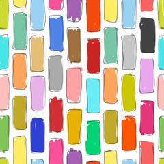 Brick wall colorful, sketch for your design