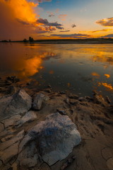 Sunset/sunrise over river