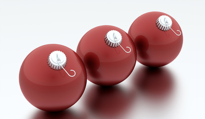 Christmas bubbles rendered on white background