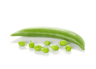 Green peas isolated on a white background