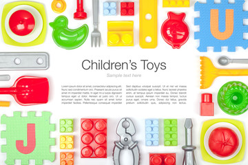 toys on white background 