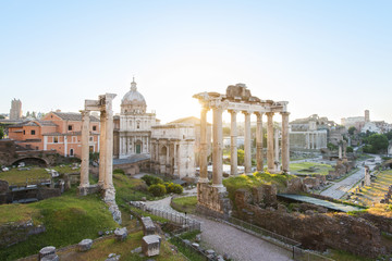 Fototapeta na wymiar Roman Forum at Sunrise, Roma - Italy