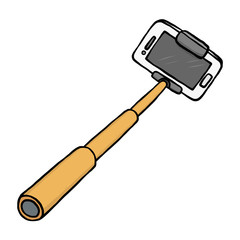 smartphone and selfie stick
