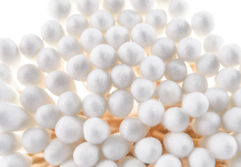 cotton bud on white background