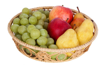 wicker basket with fruits