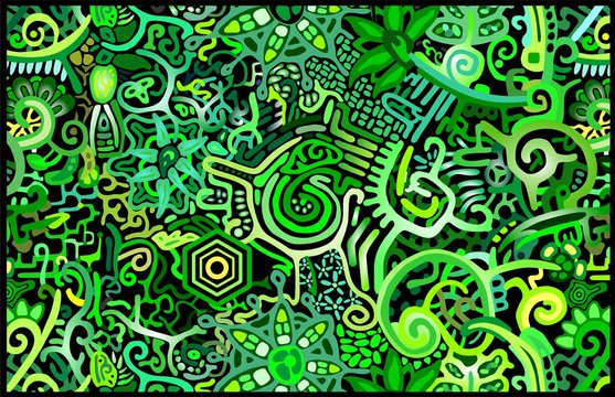 Wallpaper Green Rain Forest Abstract